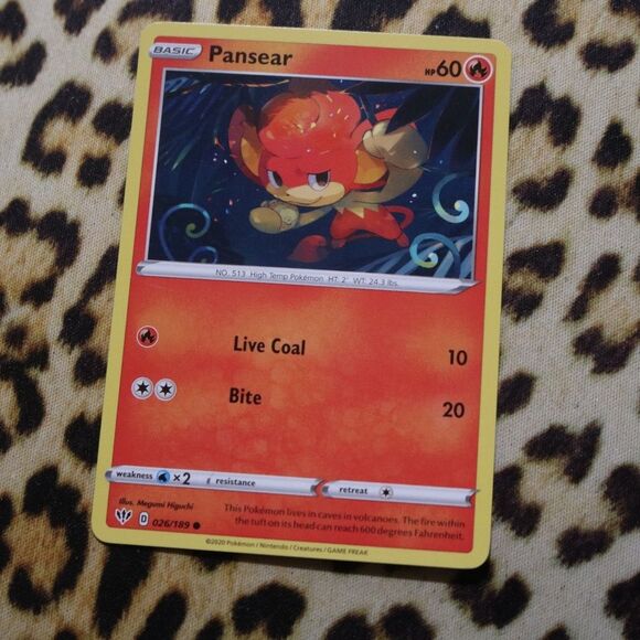 Pansear 026/189 Pokemon Card - Picture 1 of 1